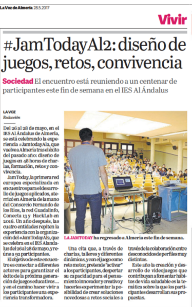 Jornadas Jamtoday en la Voz de Almería Jornadas Jamtoday en la Voz de Almería